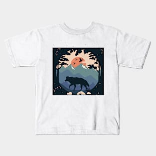 Wolf in Nature for wolf lovers Kids T-Shirt